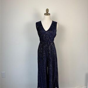 BCBG Sparkling Midnight Blue Jumpsuit